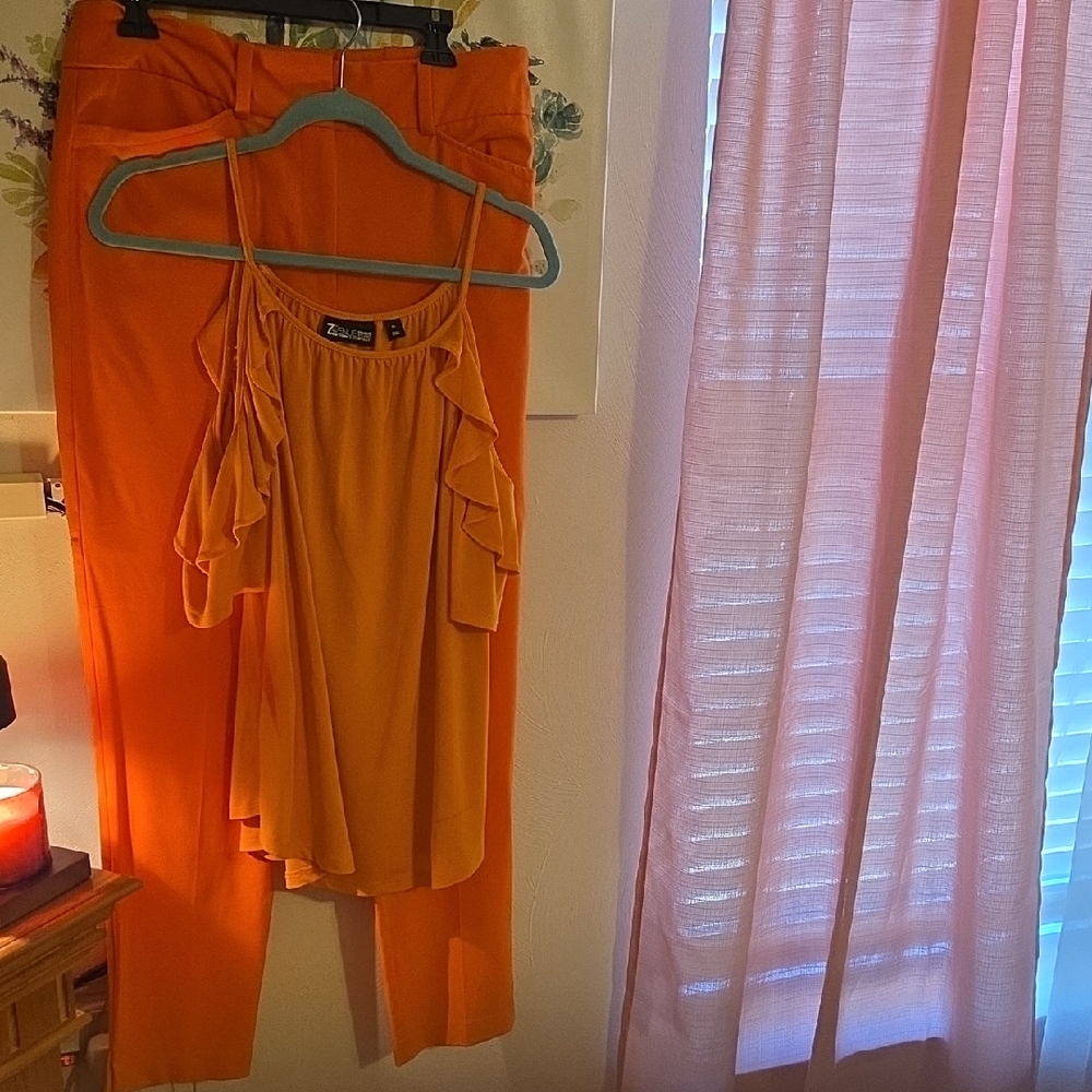 New York & Company Bright Orange Ensemble